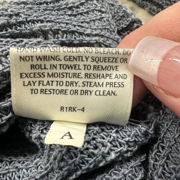 Eileen Fisher Sweater Gray Size M Linen Blend V Neck Pullover Loose Knit - Picture 5 of 11